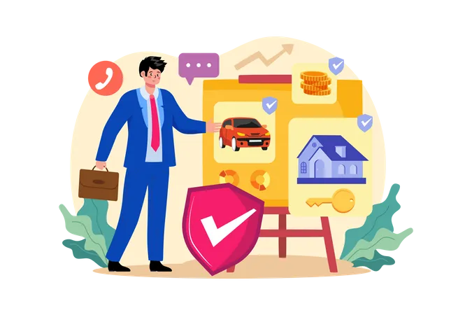 Property Insurance Agent  Illustration