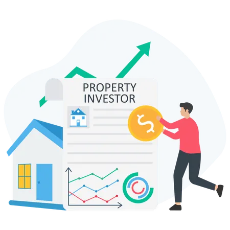 Property Investor getting property growth  Illustration