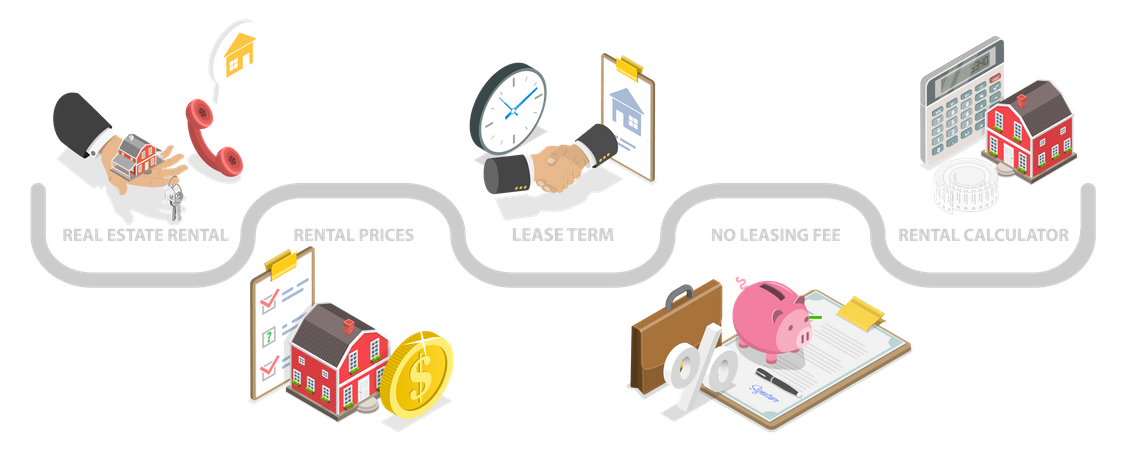 Property Rental Process  Illustration