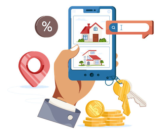 Property Renting App Illustration