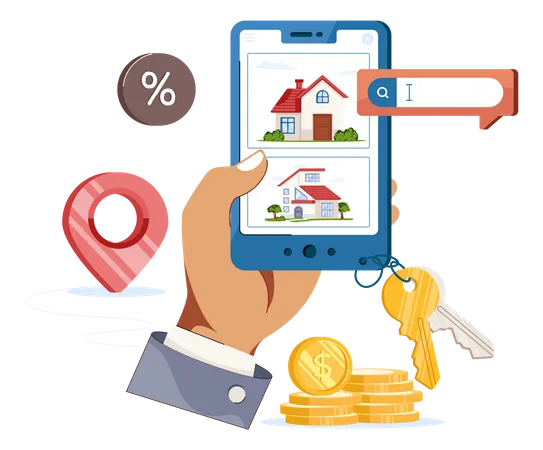 Property Renting App Illustration