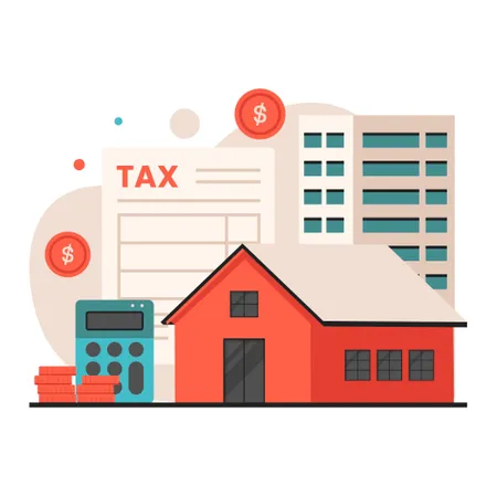 Property Tax Concept Illustration Illustration For Websites Landing Pages Mobile Apps Posters And Banners Trendy Flat Vector Illustration Illustration