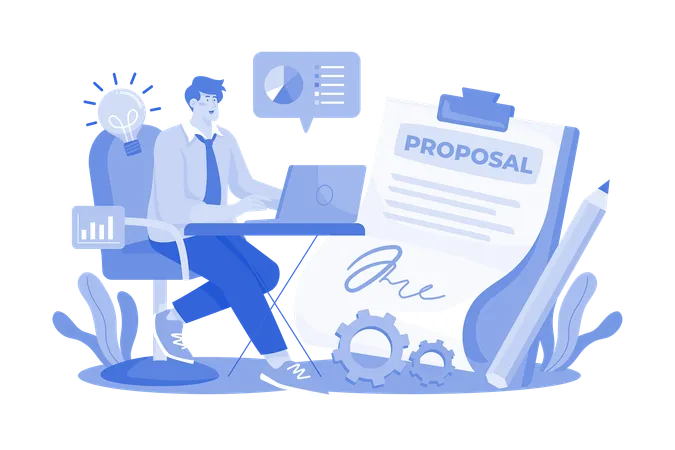 Proposal Writer Illustration Concept On A White Background Illustration