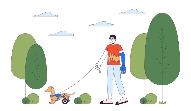 Propriétaire d'un animal handicapé  Illustration