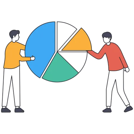 Propriétaire d'entreprise divisant les parts de son entreprise  Illustration