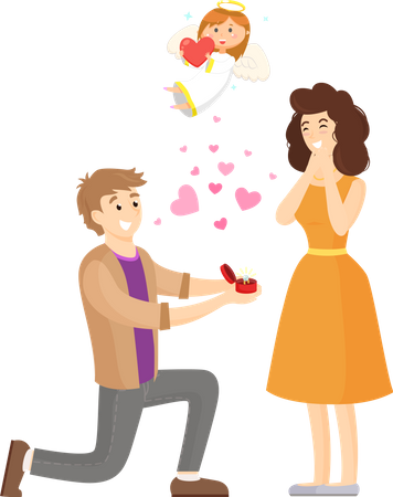 Propuesta de matrimonio  Ilustración