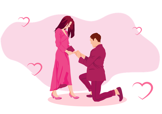 Propuesta de matrimonio  Ilustración