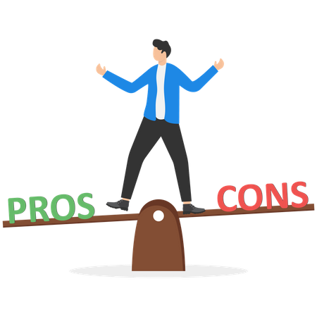 Pros and cons comparison  Illustration