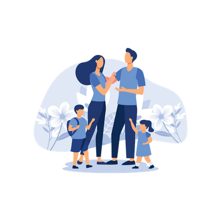 Prosperous family  Illustration