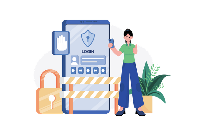 Proteção de acesso de login  Ilustração