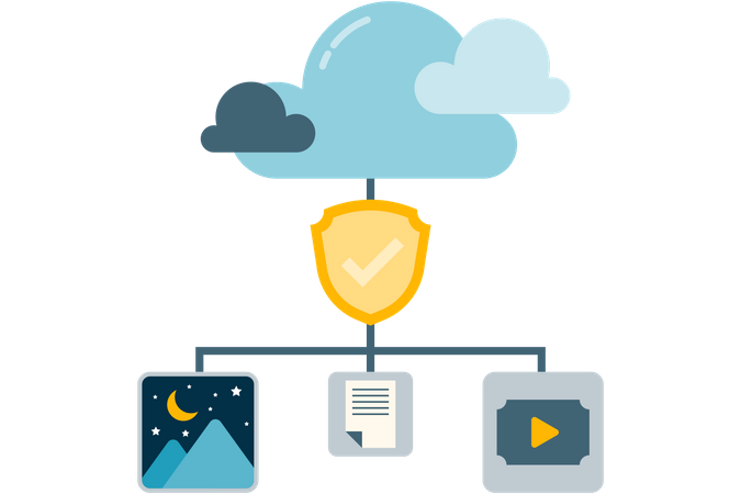Proteção de armazenamento de arquivos em nuvem  Ilustração