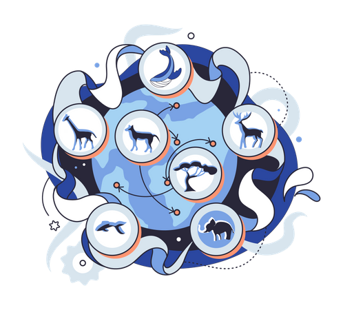 Proteção de espécies animais  Ilustração