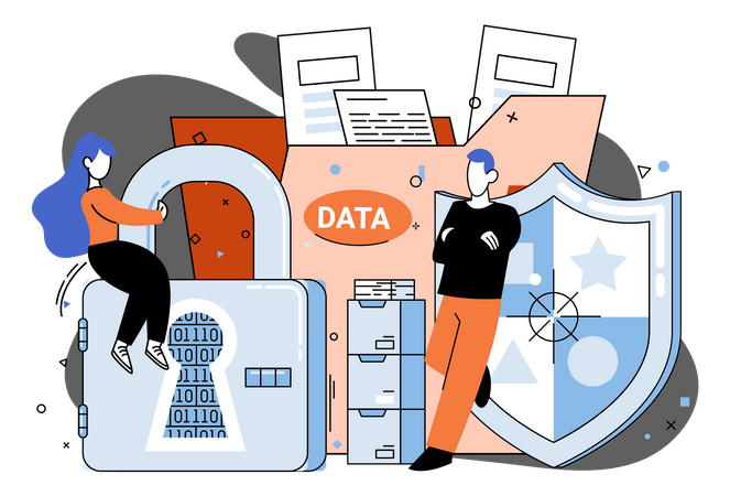 Proteção e segurança de dados  Ilustração