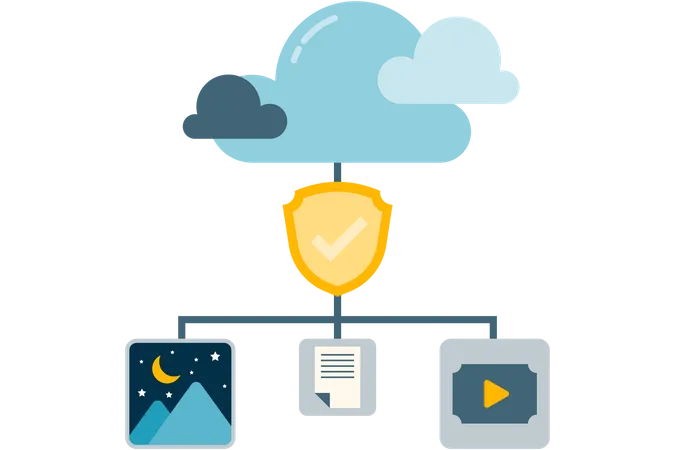 Protección de almacenamiento de archivos en la nube  Ilustración