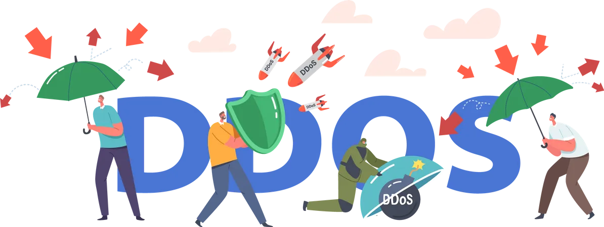 Protección contra ataques DDoS  Ilustración