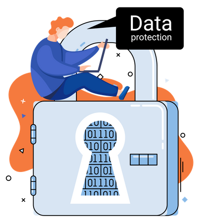 Protección de datos digitales  Ilustración