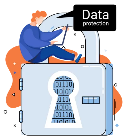 Protección de datos digitales  Ilustración