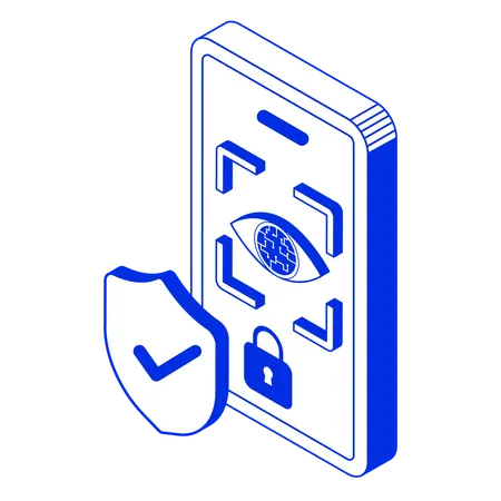Protección de reconocimiento de retina en línea  Ilustración