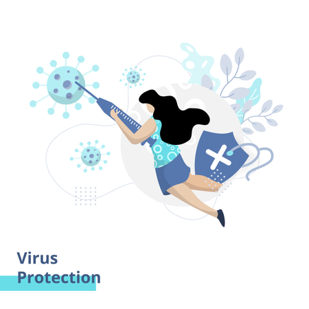 Protección contra el virus  Ilustración