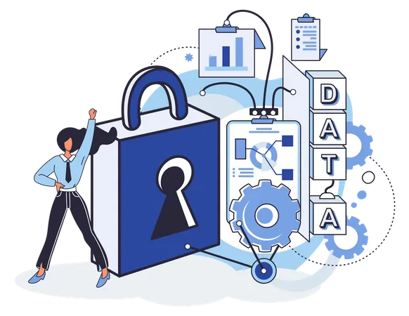 Protección y seguridad de datos  Ilustración