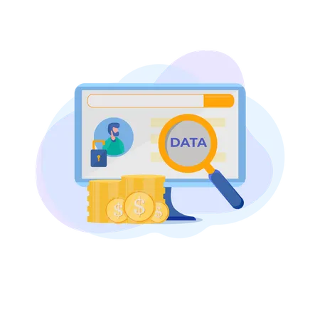Protect banking client data Illustration