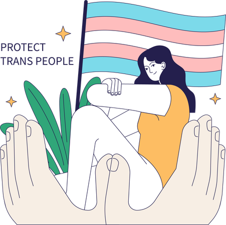 Protect trans people  일러스트레이션