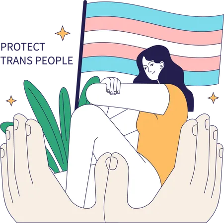 Protect trans people  일러스트레이션