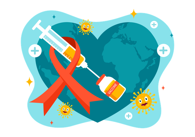 Protect world from aids  Illustration