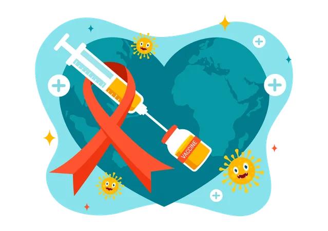 Protect world from aids  Illustration