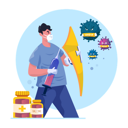Protect yourself against viruses  일러스트레이션