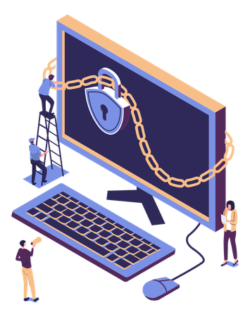 Protecting Computer Data For Web Page  Illustration