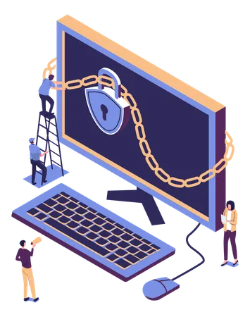 Protecting Computer Data For Web Page  Illustration