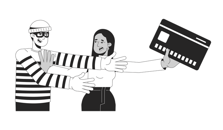 Protecting savings from thief  Illustration