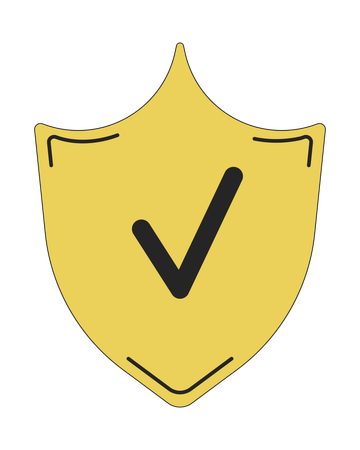 Protection shield with checkmark  Illustration