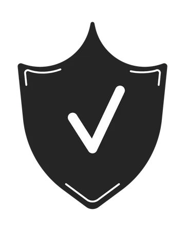 Protection shield with checkmark  イラスト