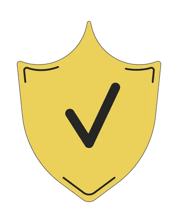 Protection shield with checkmark  Illustration