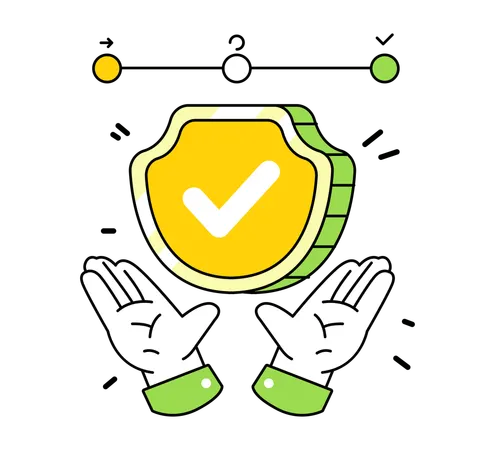 Protection showing hands holding security shield  Illustration