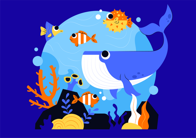 Proteja os animais marinhos  Ilustração