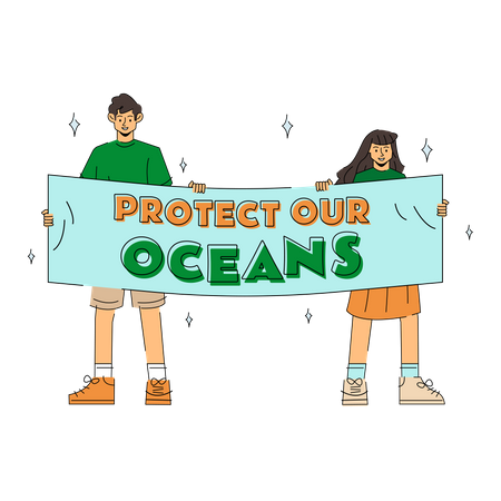 Proteger nossos oceanos  Ilustração