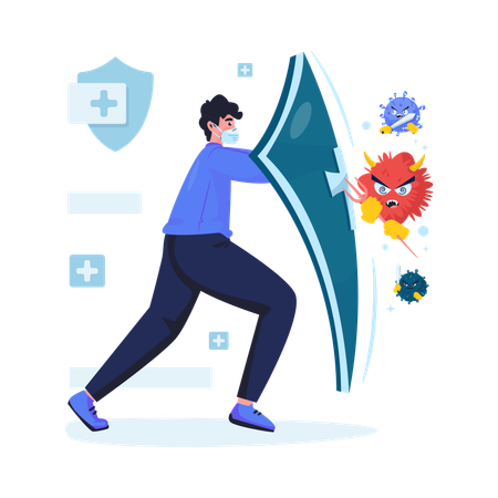 Protéjase de los ataques de virus  Ilustración