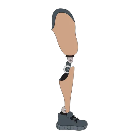 Prótesis de pierna masculina  Ilustración