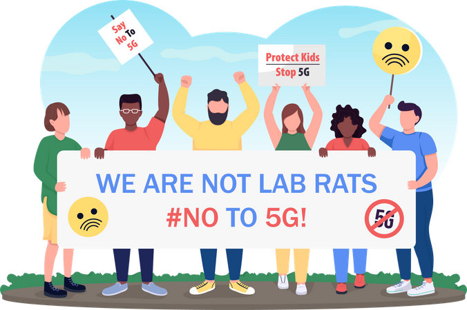 Protesta contra 5g  Ilustración