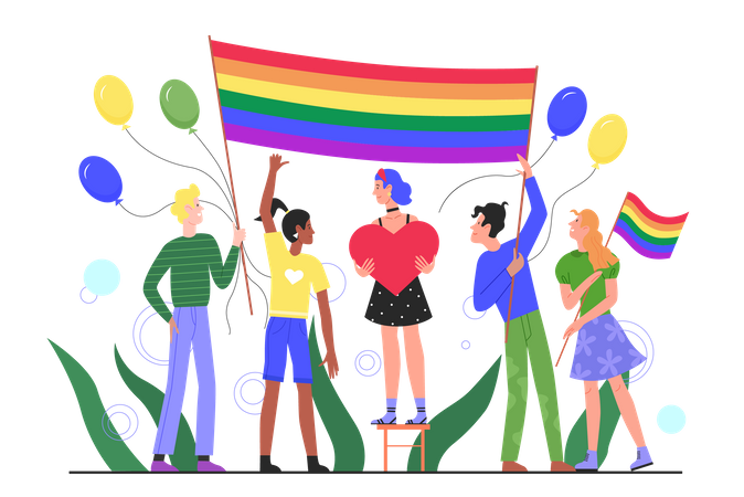 Protesta lgbt  Ilustración