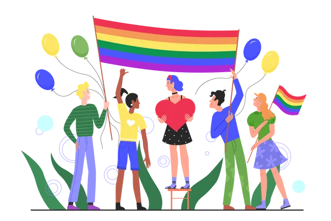 Protesta lgbt  Ilustración