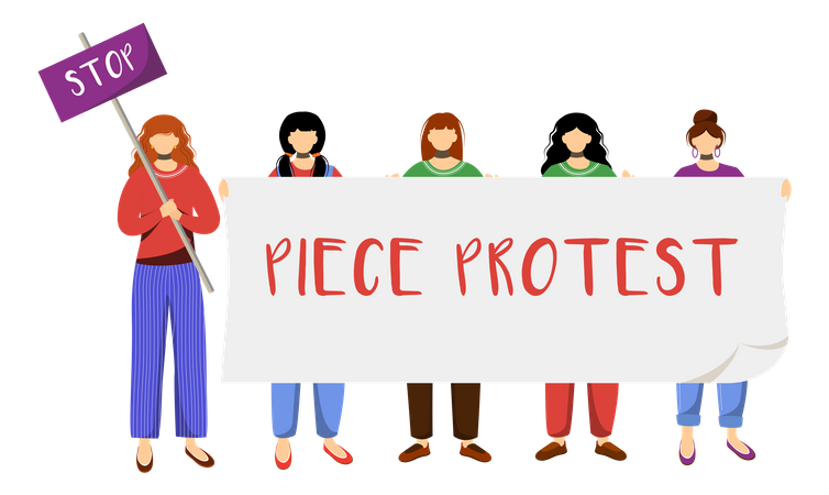 Protesta por la paz  Ilustración