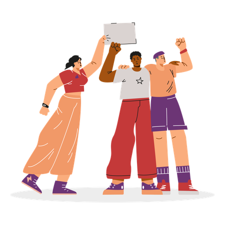 Protesta por los derechos humanos  Ilustración