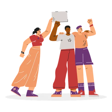 Protesta por los derechos humanos  Ilustración