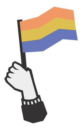 Protesting flag  Illustration