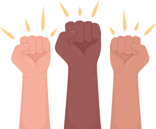 Protesting Hands  Illustration
