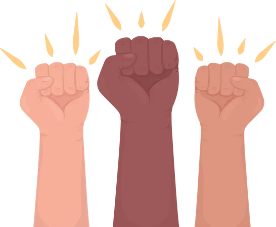 Protesting Hands  Illustration